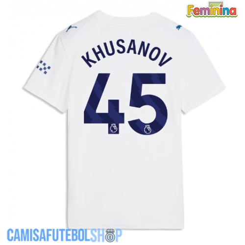 Camisa de time de futebol Manchester City Abdukodir Khusanov #45 Replicas 3º Equipamento Feminina 2026-27 Manga Curta
